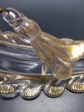 Ricambio Lampadario Vetro Murano Foglia Oro