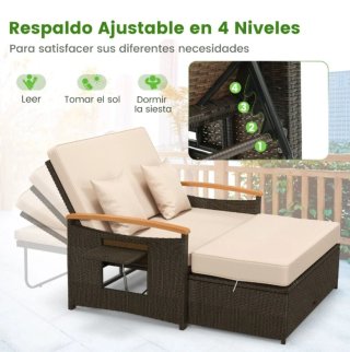 Conjunto Sofá Cama de Ratán