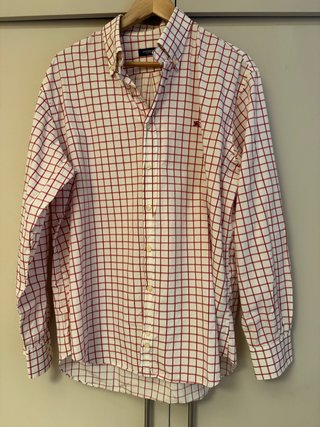 Camisa Burberry Cuadros Rojo y Blanco