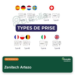 Zenitech Artezo juego 7 enchufes 3 interruptores