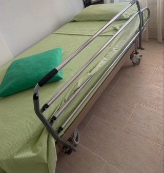 Cama hospitalaria con barandillas