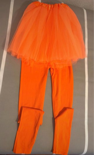 Disfraz Tutú y Mallas Naranja Talla Única