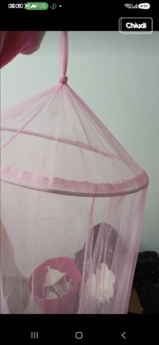 Zanzariera rosa per culla/lettino