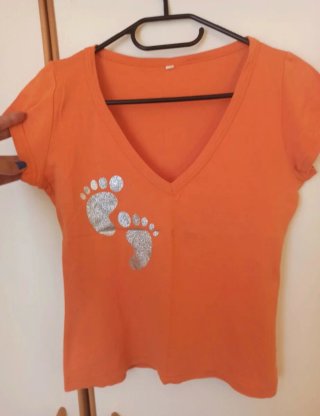 Camiseta naranja 100% algodón talla 42