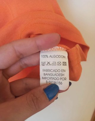 Camiseta naranja 100% algodón talla 42