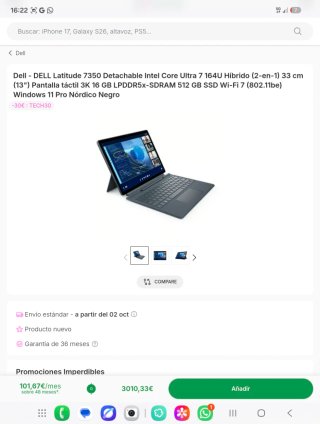 Dell 7350 Tablet Ordenador