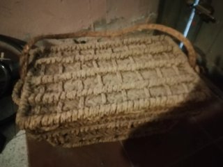 Cesta maleta rústica Esparto años 50