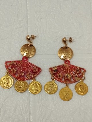 Pendientes de Flamenca con Abanicos y Monedas
