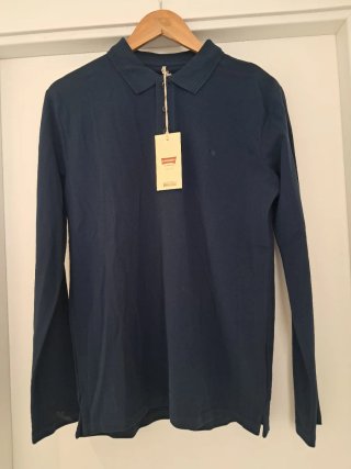 Polo Manga Larga Carrera Jeans Azul Talla L