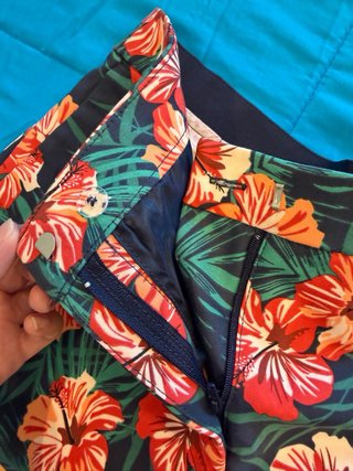Calças Formais Estampado Floral Lefties XL