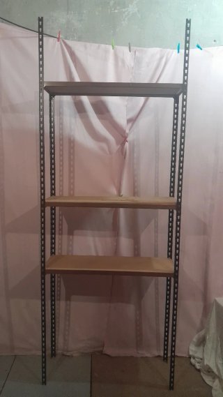 Estantería Metálica con Baldas de Madera