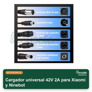 Cargador universal 42V 2A para Xiaomi y Ninebot