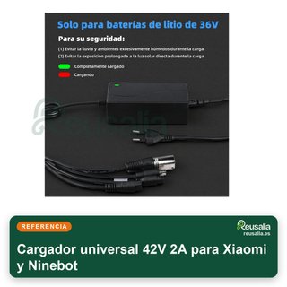 Cargador universal 42V 2A para Xiaomi y Ninebot