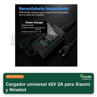 Cargador universal 42V 2A para Xiaomi y Ninebot