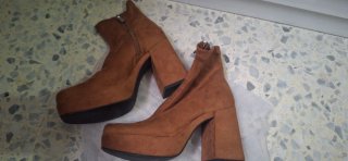 Botines Marrones Plataforma Tacón