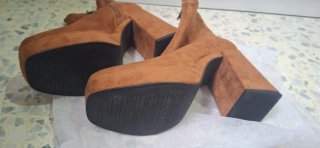 Botines Marrones Plataforma Tacón