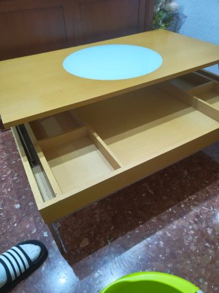 Mesa centro elevable con cajón y tapa