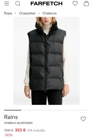 Chaleco Acolchado RAINS Negro