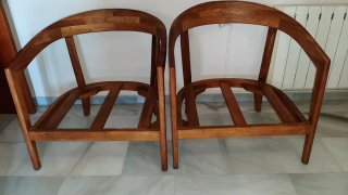 2 Sillones Madera Teca Curvados