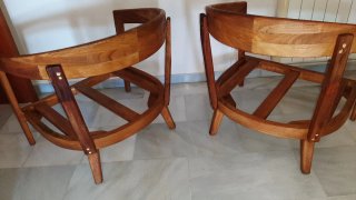 2 Sillones Madera Teca Curvados