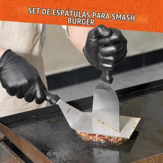 Kit 3 Espátulas Acero Inox Barbacoa