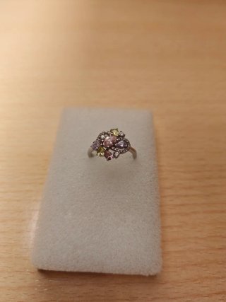 Anillo Acero Cristales Multicolor