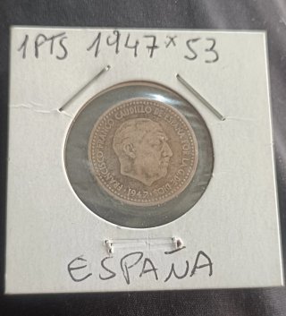 Moneda 1 Peseta 1947E*53 españa Franco