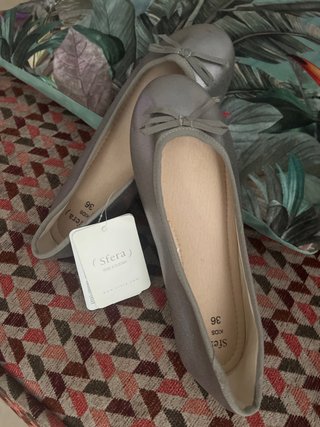 Bailarinas Sfera Plateadas Talla 36