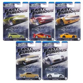 Set 5 Coches Hot Wheels Fast & Furious