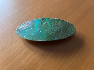 Pasador de Pelo Ovalado Verde