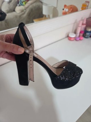 Zapatos y bolso fiesta brillantina T37