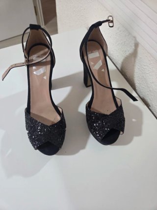 Zapatos y bolso fiesta brillantina T37