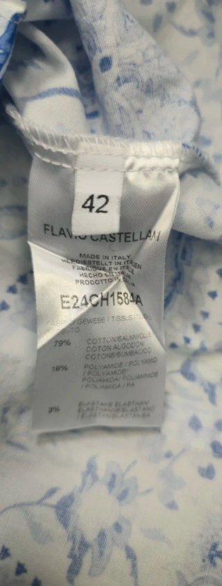 Camicia Flavio Castellani fantasia blu e bianca 42