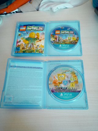 Lote 2 Juegos niños PS4: LEGO Worlds y Bob Esponja