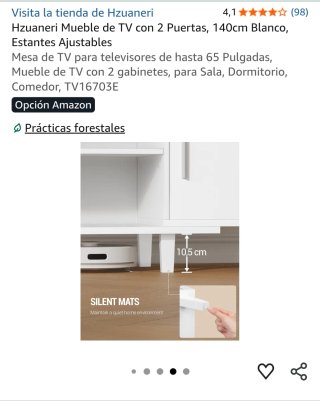 Mueble TV Hzuaneri Blanco 140cm