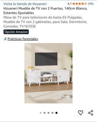 Mueble TV Hzuaneri Blanco 140cm