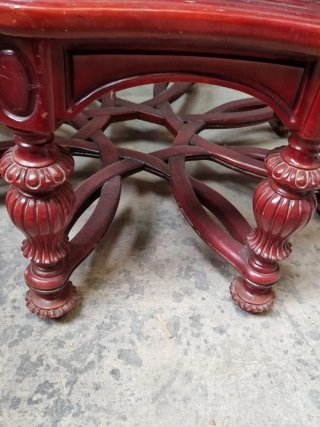 Mesa Hexagonal de Madera y Cristal