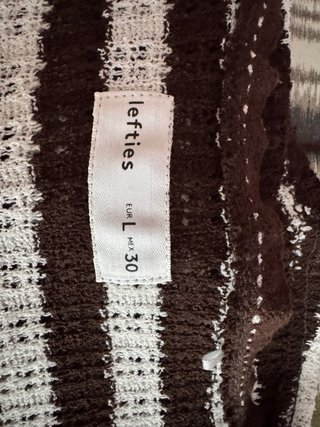 Chaleco crochet rayas marrón y blanco