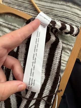 Chaleco crochet rayas marrón y blanco