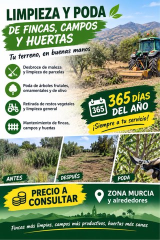 Limpieza y poda de terrenos y todo tipo darboles