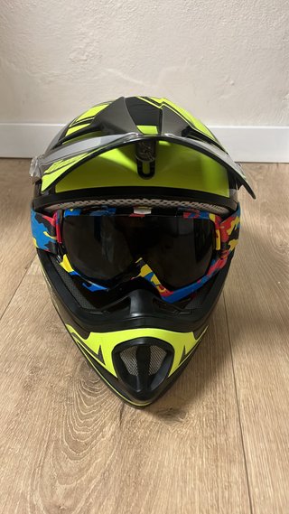 Casco Motocross + Gafas + Bolsa