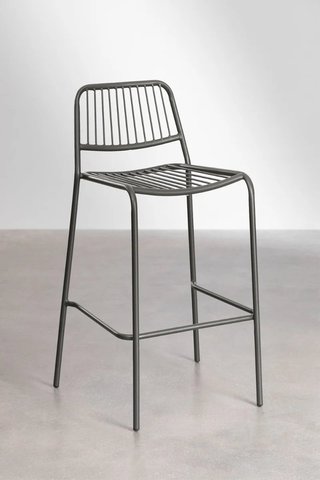 Sgabello Alto da Giardino Sklum Elton 75 cm Acciaio Nero