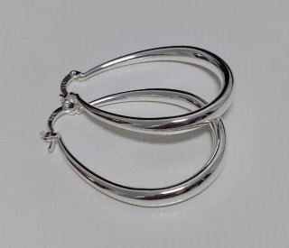 Pendientes aro alargados de plata