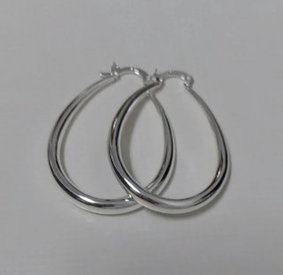 Pendientes aro alargados de plata