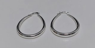 Pendientes aro alargados de plata