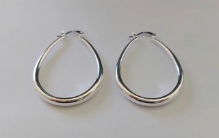 Pendientes aro alargados de plata
