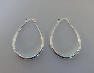 Pendientes aro alargados de plata