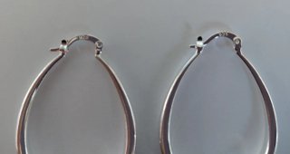 Pendientes aro alargados de plata