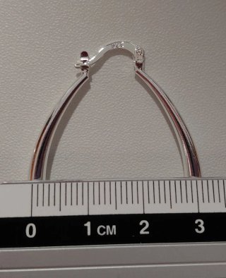 Pendientes aro alargados de plata