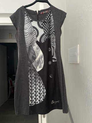 Vestido Desigual Gris y Negro